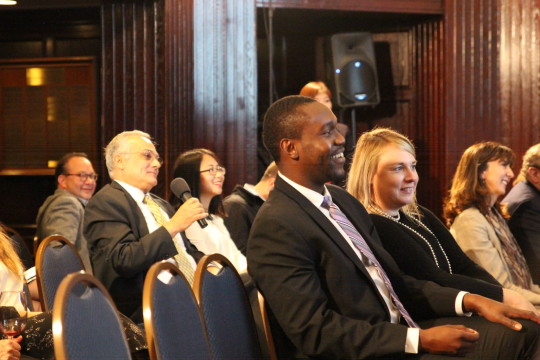 Audience members ask questions during the screening of CCTV America's documentary: "On Thin Ice: The People of the North."